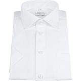 Seidensticker - Effen Overhemd - Wit - 100% Katoen - Korte Mouwen