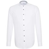 Overhemden - Wit - Slim Fit - Lange Mouwen - Opstaande Kraag