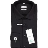 Seidensticker - Overhemd - Zwart - Katoen - Regular Fit