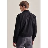 Seidensticker - Overhemd - Zwart - Katoen - Regular Fit