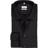 Seidensticker - Overhemd - Zwart - Katoen - Regular Fit