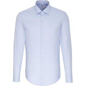 Seidensticker - Blauw Effen - Overhemd - 100% Katoen - Kent Kraag