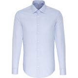 Seidensticker - Blauw Effen - Overhemd - 100% Katoen - Kent Kraag