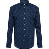Seidensticker - Herenoverhemd - Donkerblauw - 100% Katoen - Slim Fit