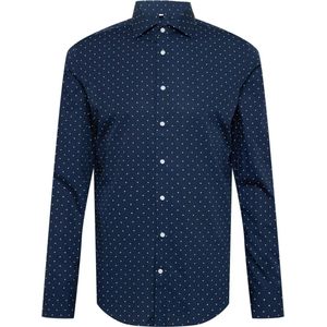 Seidensticker - Herenoverhemd - Donkerblauw - 100% Katoen - Slim Fit