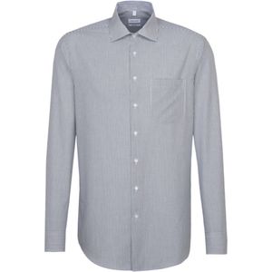 Seidensticker - Regular Fit - Overhemd - Donkerblauw met Wit Gestreept - 100% Katoen