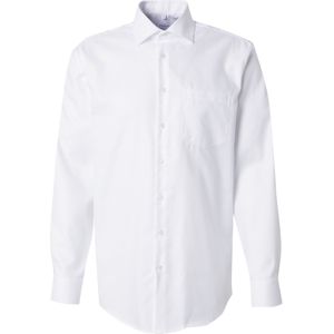 Seidensticker - Wit Effen Overhemd - 100% Katoen - Kent Kraag - Lange Mouwen