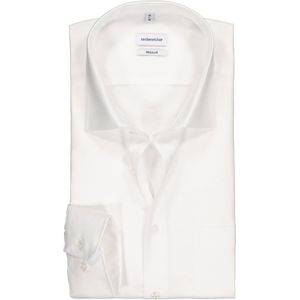 Seidensticker - Structuur Overhemd - Wit - 100% Katoen - Regular Fit