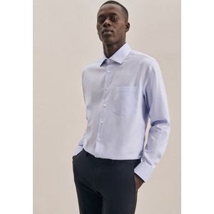 Seidensticker - Businessoverhemd - Blauw - Regular Kentkraag Uni