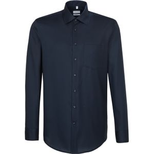 Seidensticker - Regular Fit Overhemd - Donkerblauw - Strijkvrij