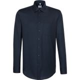 Seidensticker - Overhemd - Strijkvrij - Blauw - Katoen