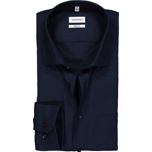 Seidensticker - Regular Fit Overhemd - Donkerblauw - 100% Katoen