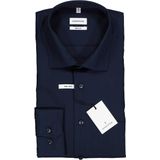 Seidensticker - Regular Fit Overhemd - Donkerblauw - Strijkvrij - 100% Katoen