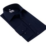 Seidensticker - Regular Fit Overhemd - Donkerblauw - Strijkvrij - 100% Katoen