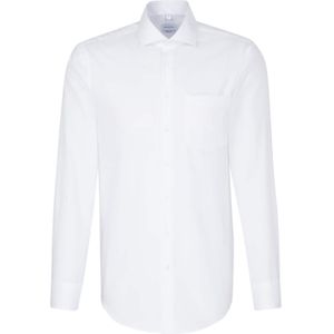 Seidensticker - Regular Fit Overhemd - Wit - Fijn Oxford - Strijkvrij - 100% Katoen