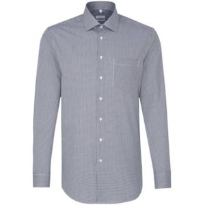 Seidensticker regular fit overhemd, donkerblauw met wit geruit