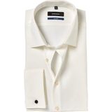 Seidensticker shaped fit overhemd, smoking overhemd dubbele manchet, popeline, beige