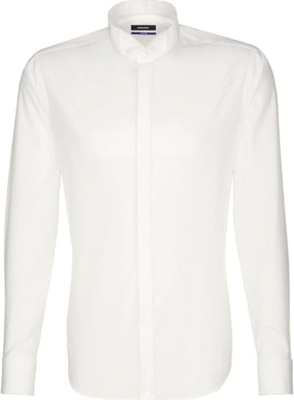 Seidensticker - Shaped Fit - Smoking Overhemd - Beige - Popeline