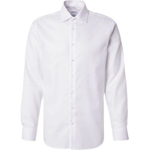 Seidensticker - Wit Effen Overhemd - 100% Katoen - Kent Kraag - Lange Mouwen