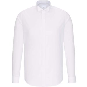Seidensticker - Wit Effen Overhemd - 100% Katoen - Kent Kraag - Lange Mouwen