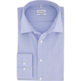 Seidensticker - Blauw Geruit Overhemd - 100% Katoen - Kent Kraag