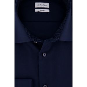 Seidensticker - Overhemd - Navy - Katoen - Shaped Fit