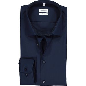 Seidensticker - Overhemd - Navy - Katoen - Shaped Fit