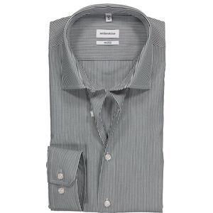 Seidensticker - Shaped Fit - Overhemd - Donkerblauw met Wit Gestreept