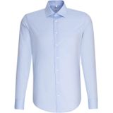 Zijden Sticker - Herenoverhemd - Blauw - 100% Katoen - Slim Fit