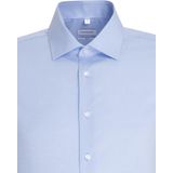 Zijden Sticker - Herenoverhemd - Blauw - 100% Katoen - Slim Fit