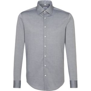 Seidensticker - Herenhemd - Grijs - 100% Katoen - Slim Fit
