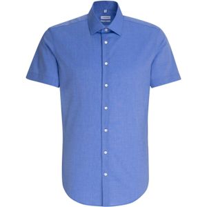 Overhemden - Lichtblauw - 100% Katoen - Slim Fit - Korte Mouwen