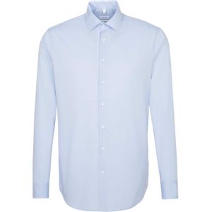 Seidensticker Slim Fit strijkvrij lange mouwen kent kraag business overhemd heren, blauw, 41, Blauw