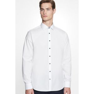 Seidensticker - Slim Fit Overhemd - Wit - Strijkvrij - 100% Katoen