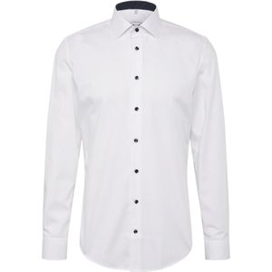 Seidensticker - Wit Effen Overhemd - 100% Katoen - Kent Kraag - Lange Mouwen