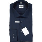 Seidensticker - Heren Hemd - Slim Fit - Blauw - Katoen