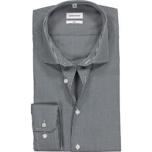 Seidensticker - Slim Fit - Overhemd - Donkerblauw - Geruit