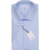 Seidensticker - Shaped Fit Overhemd - Lichtblauw - 100% Strijkvrij Katoen