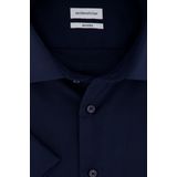 Seidensticker - Shaped Fit Overhemd - Donkerblauw - Strijkvrij - 100% Katoen
