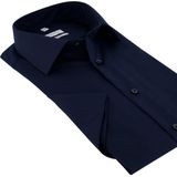 Seidensticker - Shaped Fit Overhemd - Donkerblauw - Strijkvrij - 100% Katoen