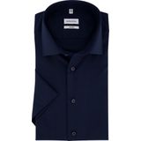 Seidensticker - Shaped Fit Overhemd - Donkerblauw - Strijkvrij - 100% Katoen