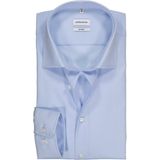 Seidensticker - Blauw Effen - Overhemd - 100% Katoen - Kent Kraag