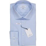 Seidensticker - Blauw Effen - Overhemd - 100% Katoen - Kent Kraag