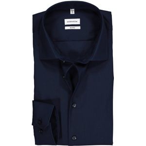 Seidensticker - Shaped Fit Overhemd - Donkerblauw - Strijkvrij - 100% Katoen