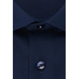 Seidensticker - Blauw Effen - Overhemd - 100% Katoen - Kent Kraag