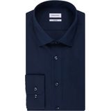 Seidensticker - Blauw Effen - Overhemd - 100% Katoen - Kent Kraag