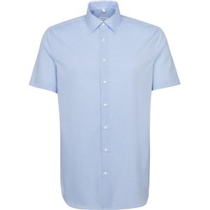 Seidensticker - Shaped Fit - Overhemd - Fil à Fil - Katoen - Korte Mouwen