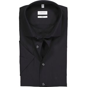 Seidensticker Slim Fit Overhemd Zwart