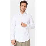 Seidensticker - Herenoverhemd - Wit - Koperstof - Slim Fit