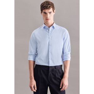 Seidensticker Chemise à manches longues et infroissable, coupe ajustée, col Kent, mélange synthétique, bleu clair, 41